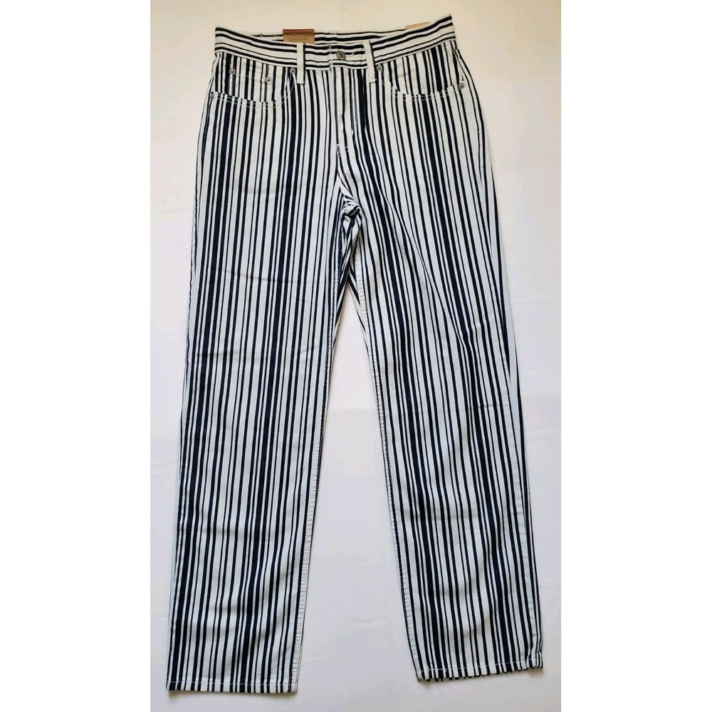 Levi's Low Pro Vertical Striped Jeans Womens 27x30 Black White Denim Artsy NWT
